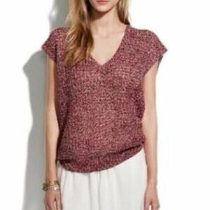 Madewell Wallace Porch Swing Pullover 100% V-Neck Linen Sweater Size Small